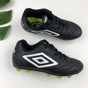 Umbro Finale Soccer Cleats Black White Faux Leather UMT4005 Youth Kids 12
